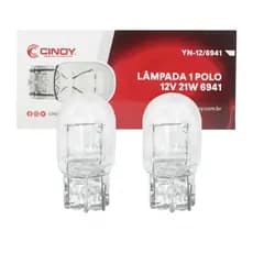 Par Lampada T20 Super Pingão Base Vidro Original Cinoy 1 Polo 21w 12v