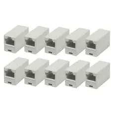 Kit Com 10 Peças Emenda 8p8c Rj-45 Cabo Rede Fêmea X Fêmea