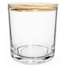 20 Copos Nadir Rocks 265ml com Tampa Madeira para Velas