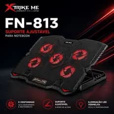 Base Refrigerada p/ Notebook Gamer com 5 Coolers – Mais Desempenho e Resfriamento