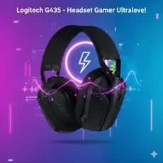 Headset sem fio Logitech-g435, Som surround, Bluetooth, Compatível com jogos e música