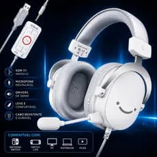 Fone Gamer Fifine H9 com Som 7.1 e Microfone Flexível – Ideal para Jogos no PC
