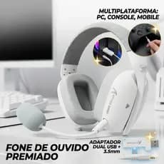 Fone Gamer L80PRO 3 em 1 Sem Fio Bluetooth Leve com Mic para PC e Jogos