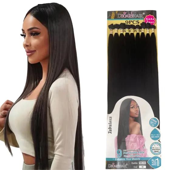 Cabelo Liso Identico Ao Humano Longo 80cm Bio Fibra Fabulosa
