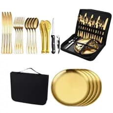 Conjunto De Talher Completo Com Prato Estojo 20 Peças
