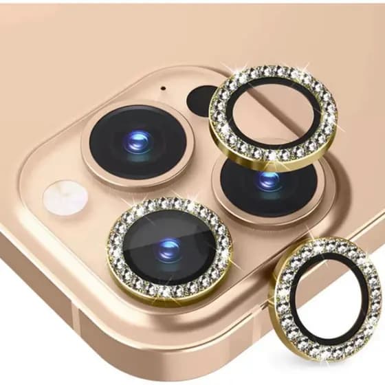 Kit de película para Câmera iPhone metálico com Glitter Strass 16 Pro Max/15 Pro Max/14 Pro Max/13 Pro Max/12 Pro Max/11