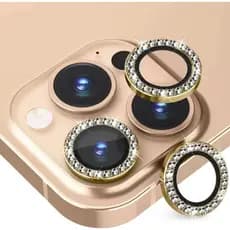 Kit de película para Câmera iPhone metálico com Glitter Strass 16 Pro Max/15 Pro Max/14 Pro Max/13 Pro Max/12 Pro Max/11