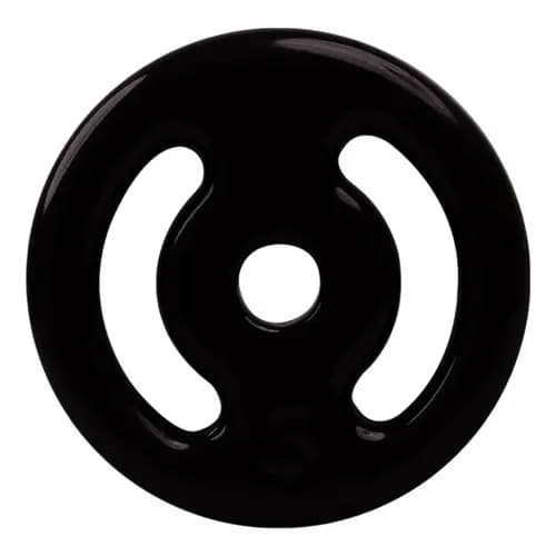 Anilha 1kg Emborrachada Preta Vazada 28mm