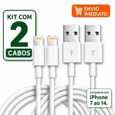 CABO DE IPHONE TURBO PARA CARREGADOR RÁPIDO DE IPHONE KIT COM 2 UNIDADES Cabo Lightning