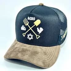 Boné Texas Field Original Trucker Americano de Tela Respirável Confortável Estilo Country Agro Rural