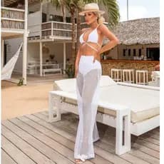 pantalona Calça Saída De Praia em tela  Arrastão Moda Verao 2025