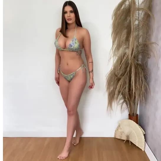 Biquíni Floral conjunto em lycra praia