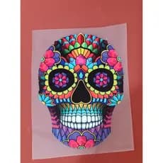 Estampa DTF digital tamanho A4 alta resolucao caveira mexicana termocolante para camisetas jaquetas blusas facil aplicac