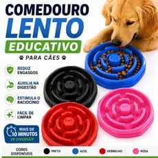 Comedouro Lento Grande Para Cães Anti Engasgo Interativo Alimentação Saudável