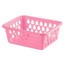 Kit 5 Cestos Organizadores Multiuso para Gaveta – Rosa