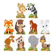 Kit Animais Da Floresta - 10 Displays De 30cm