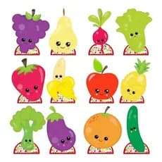 Decoração De Festa Frutas E Legumes Cute-12 Displays De 20cm