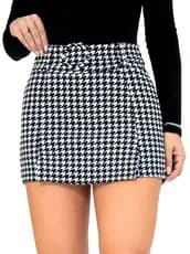 Short Saia Feminino Cintura Alta Cinto Forrado Shorts Curto Bermuda Sainha