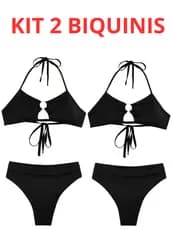 Kit 2 Biquini Hot Pant Argola Conjunto Sutian E Calcinha Cintura Alta Moda Praia  Assa Delta