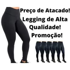 Calça Legging Preta  Cintura Alta Casual e academia Treino super confortável, Leg Fitness