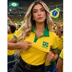 Camisa Polo Brasil Baby Look Camiseta seleção Brasileira Camisa Feminina Brasil Ribana