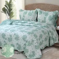 Cobre Leito Colcha Kit 3 Peças Matelado Casal  Padrão e Queen Dupla Face Várias  Estampas