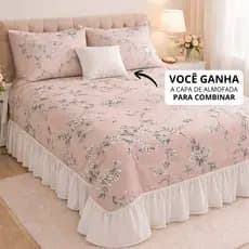 Kit Colcha Cobre Leito  4 Peças Toque macio  com Porta Travesseiro Casal Padrão/Queen/King/Solteiro