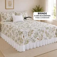 Kit Colcha Cobre Leito Casal Padrão 4 Peças Toque macio  com Porta Travesseiro