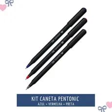 Caneta Pentonic Cis Kit C/ 3 Cores Azul + Vermelho + Preto