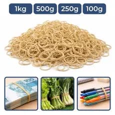 Elástico Borracha Latex Natural Amarelo Dinheiro Escritório Verdura 100g-1kg nº 18 Resistente