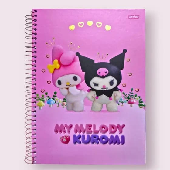 Caderno Kuromi /My melody 10 Materias and Friends  Personalizado, Caderno Escolar,Universitário  Kuromi/My melody
