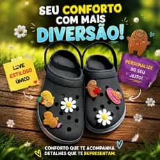 Babuche Capivara Fachetado Menino com 4 Bottons Menina Grátis Sandália Infantil e Adulto e Unissex
