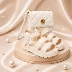 Kit Sandália + Linda Bolsa Infantil Feminina Casual Escolar Crianças Lançamento