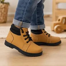 Bota Infantil Coturno Masculino Super Confortável Menino Antiderrapante tratorado