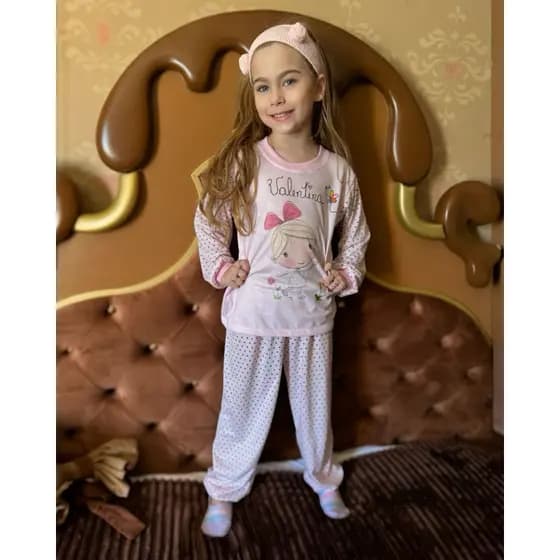 Pijama Longo Infantil Feminino Personalizado 0 a 12 anos