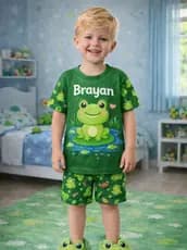 Pijama Manga Curta Masculino Infantil Menino 01 Ao 12 Personalização Grátis Nome da criança Afd