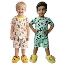 Kit 4 Peças Pijama Infantil Menino e Menina Malha Fria PV – 2 Conjuntos Conforto e Estilo Afd