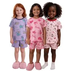 kit 3 Pijama Infantil Shorts e Camiseta Menino Menina Malha Fria PV Premium Estampa Sortida Afd