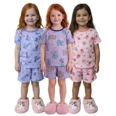 Kit 6 Peças de Pijamas Infantis para Meninas Meninos Confortáveis Cheios Estilo 3 Pijamas Afd