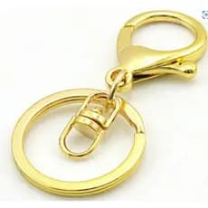 Argola Italiana para chaveiro 30mm com Mosquetão e Fecho Lagosta - Kit com 10 unidades