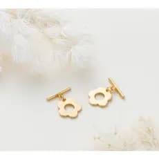 Fecho T Flor em Metal C/ 10 PARES/ Conectores Para Fechamento /  DIY / Flor de Ameixa