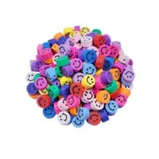 Miçanga emborrachada Entremeio Smile Fimo 10mm para pulseiras, colares