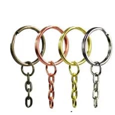 Argola Niquel para chaveiro com corrente 25mm - Kit com 10 unidades