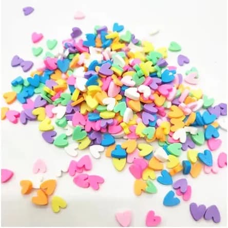 Enchimento para Resina Epóxi - Corações em Biscuit colorido