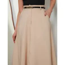 Saia Longa Feminina Alfaiataria Moda Evangélica Casual Básica Inverno Cintura Alta