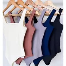 Body Bori Feminino Suplex Regata Alças Grossas Collant Decote Quadrado Básico Casual Dia Noite Trabalho Festa