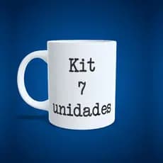 Kit 7 canecas cerâmica 325ML personalizadas - Escolha Entre Nossas Artes ou Envie a Sua