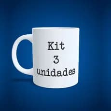 Kit 3 canecas cerâmica 325ML personalizadas - Escolha Entre Nossas Artes ou Envie a Sua