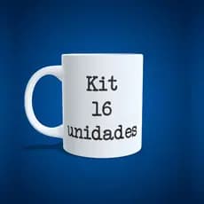 Kit 16 canecas cerâmica 325ML personalizadas - Escolha Entre Nossas Artes ou Envie a Sua