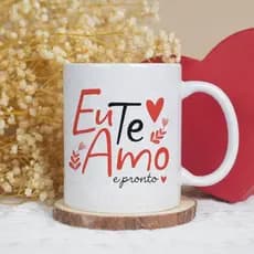 Caneca cerâmica personalizada Dia dos Namorados + caixinha branca presente